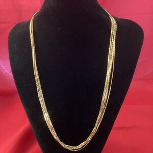 Vintage gold tone multiple rows necklace